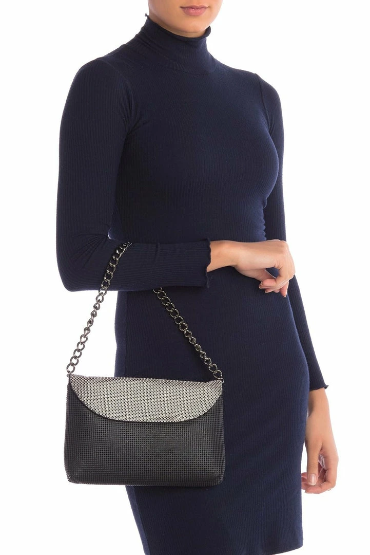 Whiting And Davis Dimple Flap Mesh Clutch Evening Bags