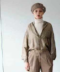 PCNQ Vis Oversized Lined Wool Beret