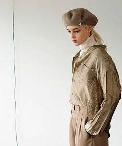 PCNQ Vis Oversized Lined Wool Beret