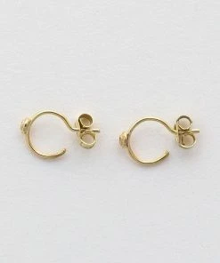 5 Octobre Bali Diamond Stud Gold Mini Hoops