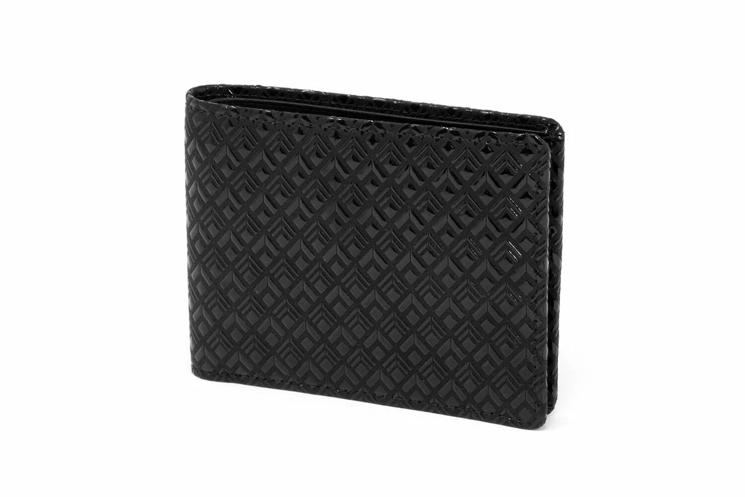 INDEN Est 1548 Men's Folded Wallet Diamond Frame Black X Black Wallets