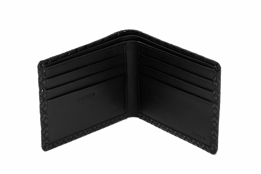 INDEN Est 1548 Men's Folded Wallet Diamond Frame Black X Black Wallets