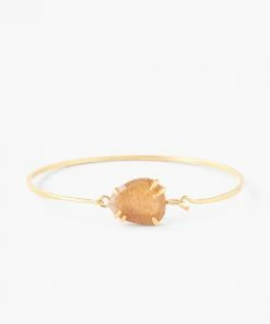 Chan Luu Gold Prong Bracelet With Framed Stone