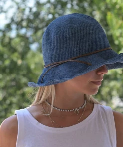 Hats And Dreams H+D Crushable Raffia Floppy Sun Hat With Leather Cord