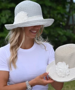 Hats And Dreams Stripe And Flower Floppy Sun Hat