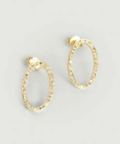 5 Octobre Jewelry Glen Diamond Oval Frame Earrings