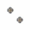 Miguel Ases Silver Pyrite Quatrefoil Studs Jewelry