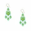Miguel Ases Turquoise Lotus Chandelier Earrings Jewelry
