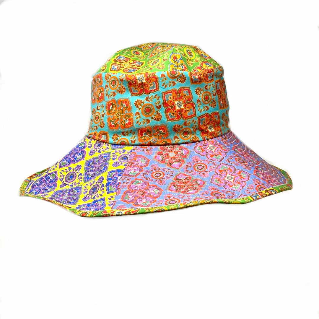Grevi Hats Liberty Patchwork Floppy Sun Hat Bright