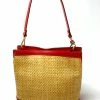 Laura DiMaggio Structured Raffia Bucket With Leather Trim