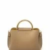 Laura DiMaggio Bags Structured Leather Hand Tote With Gold Trim Handles