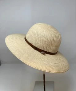 Hats And Dreams H+D Wide Brimmed Borsalino Sun Hat Leather Belt Detail
