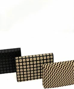 INDEN Est 1548 Wallets Chevron And Studs Business Card Case