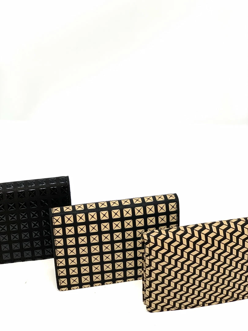 INDEN Est 1548 Wallets Chevron And Studs Business Card Case