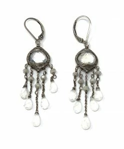 Dana Kellin Silver Moonstone Chandeliers Jewelry