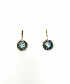 Dana Kellin Jewelry Blue Topaz And Grey Pearl Drops
