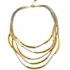 Made In Greece Cascading Brass Wave Necklace