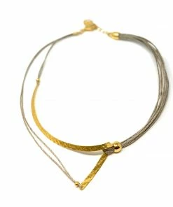 Made In Greece Torqued Arc Necklace