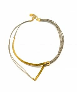 Made In Greece Torqued Arc Necklace