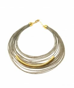 Made In Greece Cascading Cord Arc Necklace Jewelry