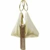 Whiting And Davis Evening Bags Triangle Mesh Cascade Bracelet Clutch In Cream