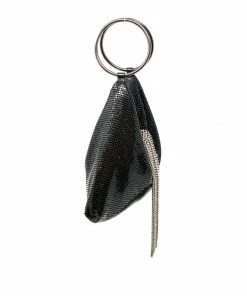 Whiting And Davis Black Triangle Mesh Cascade Bracelet Clutch