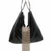 Whiting And Davis Black Triangle Mesh Cascade Bracelet Clutch
