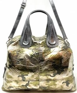 Laura DiMaggio Bags Large Metallic Camo Satchel Tote