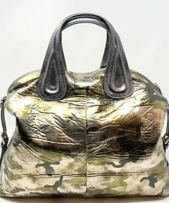 Laura DiMaggio Bags Large Metallic Camo Satchel Tote