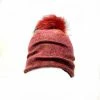 Angiolo Frasconi Hats AF Mohair Wool Pom Pom Knit Hat Red
