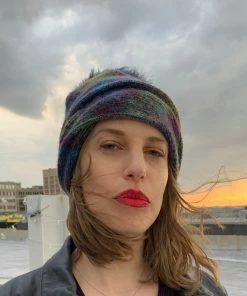 Angiolo Frasconi Hats AF Mohair Wool Pom Pom Knit Hat Red