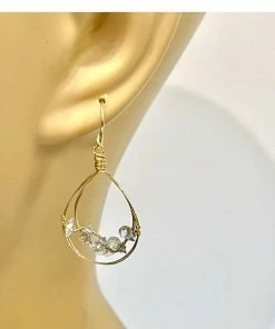 Made In NYC Jewelry Floating Blue Topaz Teardrop Earrings