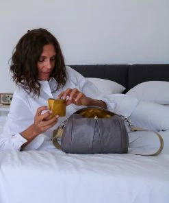 Brontibay Paris Mamamia Vintage Leather Crossbody Funghi