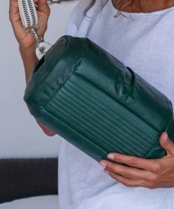 Brontibay Paris Bags Mamamia Vintage Leather Crossbody Emerald