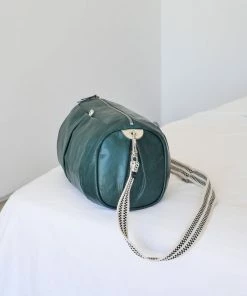 Brontibay Paris Bags Mamamia Vintage Leather Crossbody Emerald