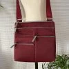 Highway Buzz Bags NICO- Small Nylon Multi-Pocket Bag | WINE And SAGE | Adjustable Cross-Body Strap