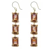 Miguel Ases Marsala Crimson Swarovski Long Drops