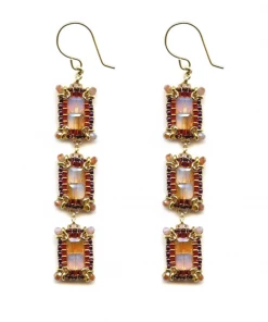 Miguel Ases Marsala Crimson Swarovski Long Drops