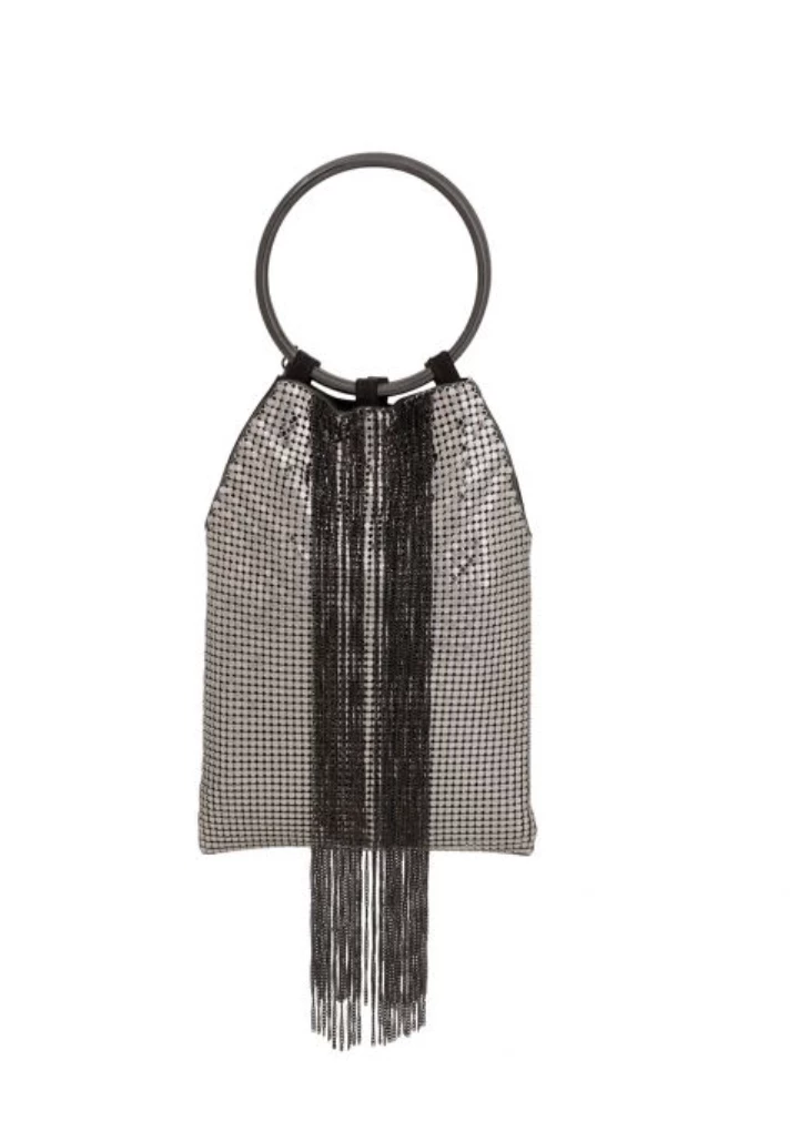 Whiting And Davis Cascade Fringe Ring Clutch Evening Bags