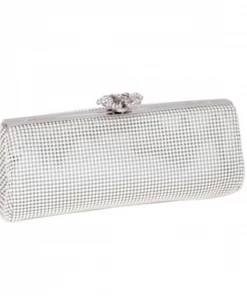 Whiting And Davis Crystal Flower Clutch