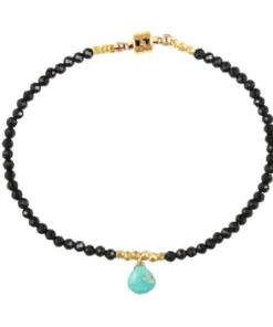 SALE AVF Black Spinel Charm Bracelet