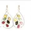 Made In NYC Jewelry Dangling Woven Large Tourmaline Teardrop Earrings
