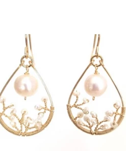 Made In NYC Pearl Teardrop Hoops Jewelry