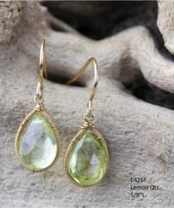 Made In NYC Simple Teardrop Earring Lemon Quartz