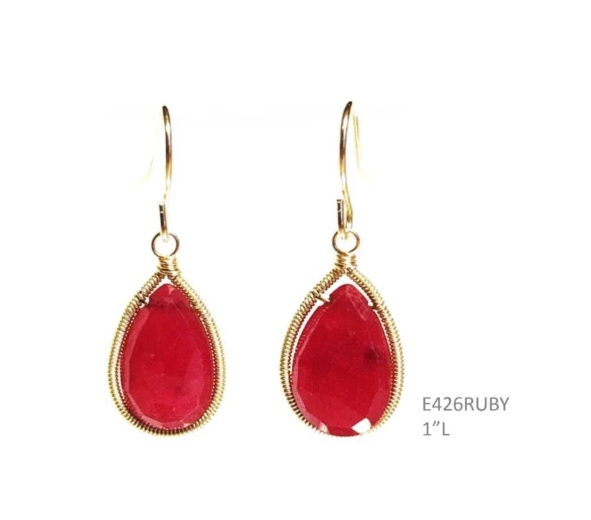 Made In NYC Simple Teardrop Earring Ruby Jewelry