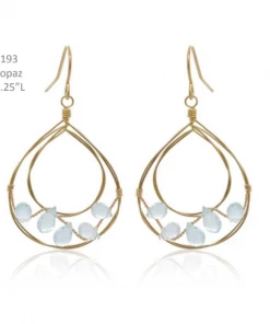 Made In NYC Jewelry Floating Blue Topaz Teardrop Earrings
