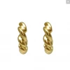 Tat2 Designs Jewelry Gold Twisted Thick Hoop Earrings