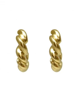 Tat2 Designs Jewelry Gold Twisted Thick Hoop Earrings