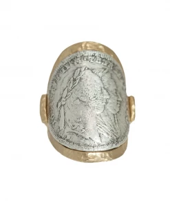 Tat2 Designs Gold Maria Theresa Curved Coin Ring