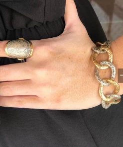 Tat2 Designs Gold Maria Theresa Curved Coin Ring